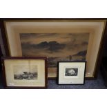 A framed etching Evening mists - Isle of Skye J MacWhirter published by Arthur Lucas;