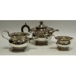 A William IV Old Sheffield plate three piece tea service, c.