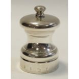 A silver pepper grinder, PH Vogel & Co.