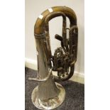 An early 20th century silver plated Imperial model tuba engraved with Solbron Class A trade nark