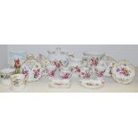 Royal Crown Derby Posies tableware including teapot, milk jug, planter, bon bon dishes, etc,