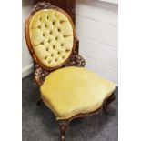 A Victorian button back nursing chair