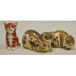 A Royal Crown Derby paperweights including a Cottage Garden Kitten, gold stopper, 1st quality,