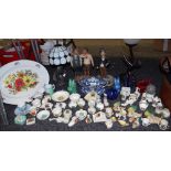 Crested ware including Goss, Carlton, Arcadian, various coal scuttle, pin dishes, vases,