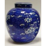A 19th century Chinese ginger jar and cover,