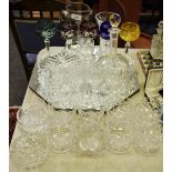 Glassware - coloured glass, Bohemian glasses; cut glass; crystal etc. qty.
