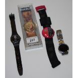 A Pop swatch Vivienne Westwood putti PWK16A circa 1992, original box; a retro Imado LED watch etc.