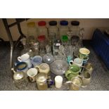 Ceramics and glass - various pottery beer mugs and tankards; branded pint pots;