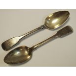 A pair of Victorian silver serving spoons,