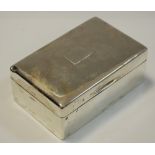 A silver cigarette box, sandal wood lined, Walker & Hall, Sheffield rubbed date letter, 17.