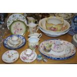 Decorative Ceramics - a Worcester miniature tyg; snuff flask; blush ivory examples;