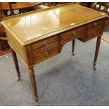 A George III mahogany lady's writing desk, galleried back,