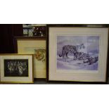 Hedge, Tigers in the Snow, signed in pencil, limited edition 13/350,