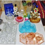 Glassware - a Murano glass clown bowl,