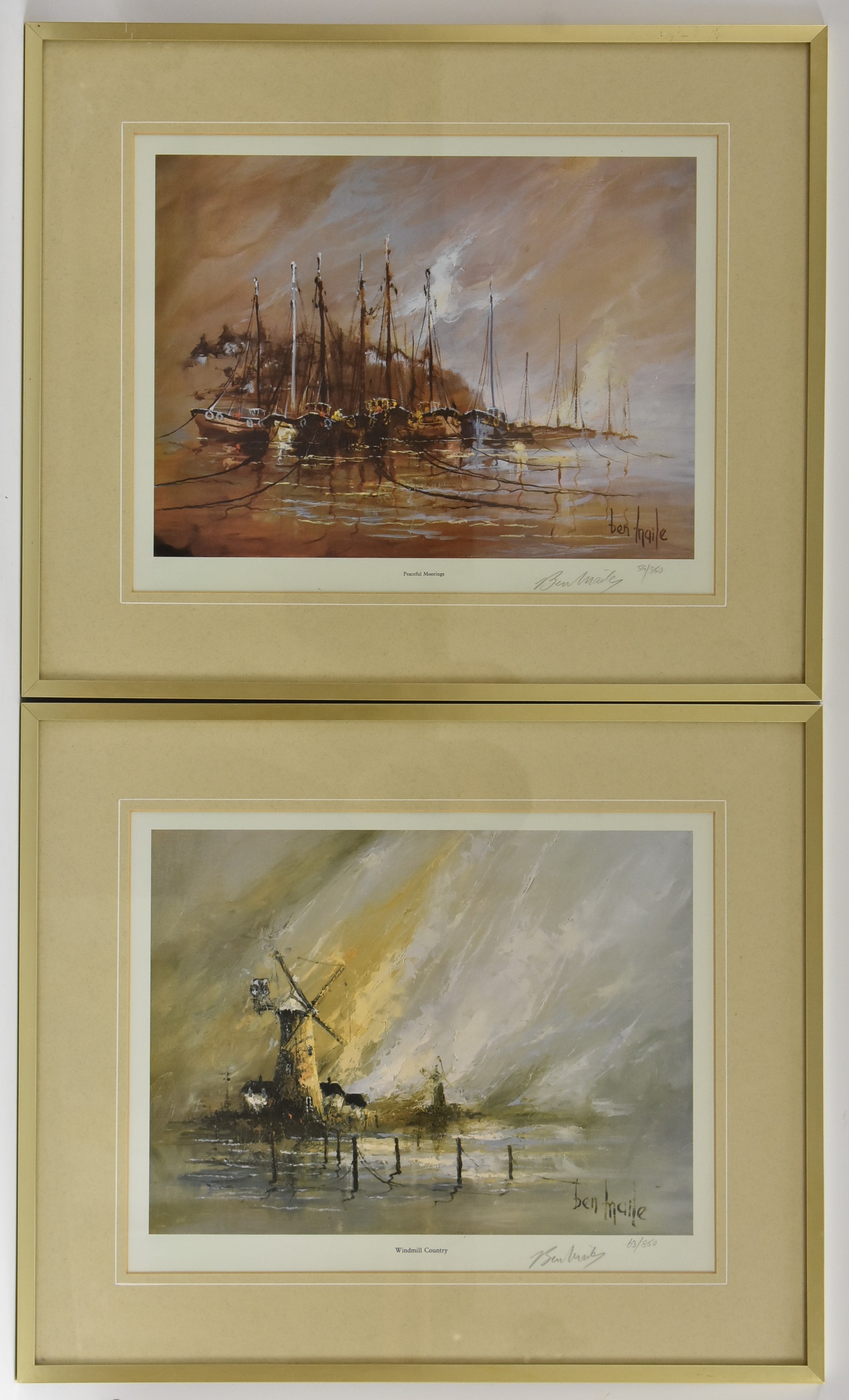 Ben Maile (20th Century), a pair, Windmill Country and Peaceful Mornings,