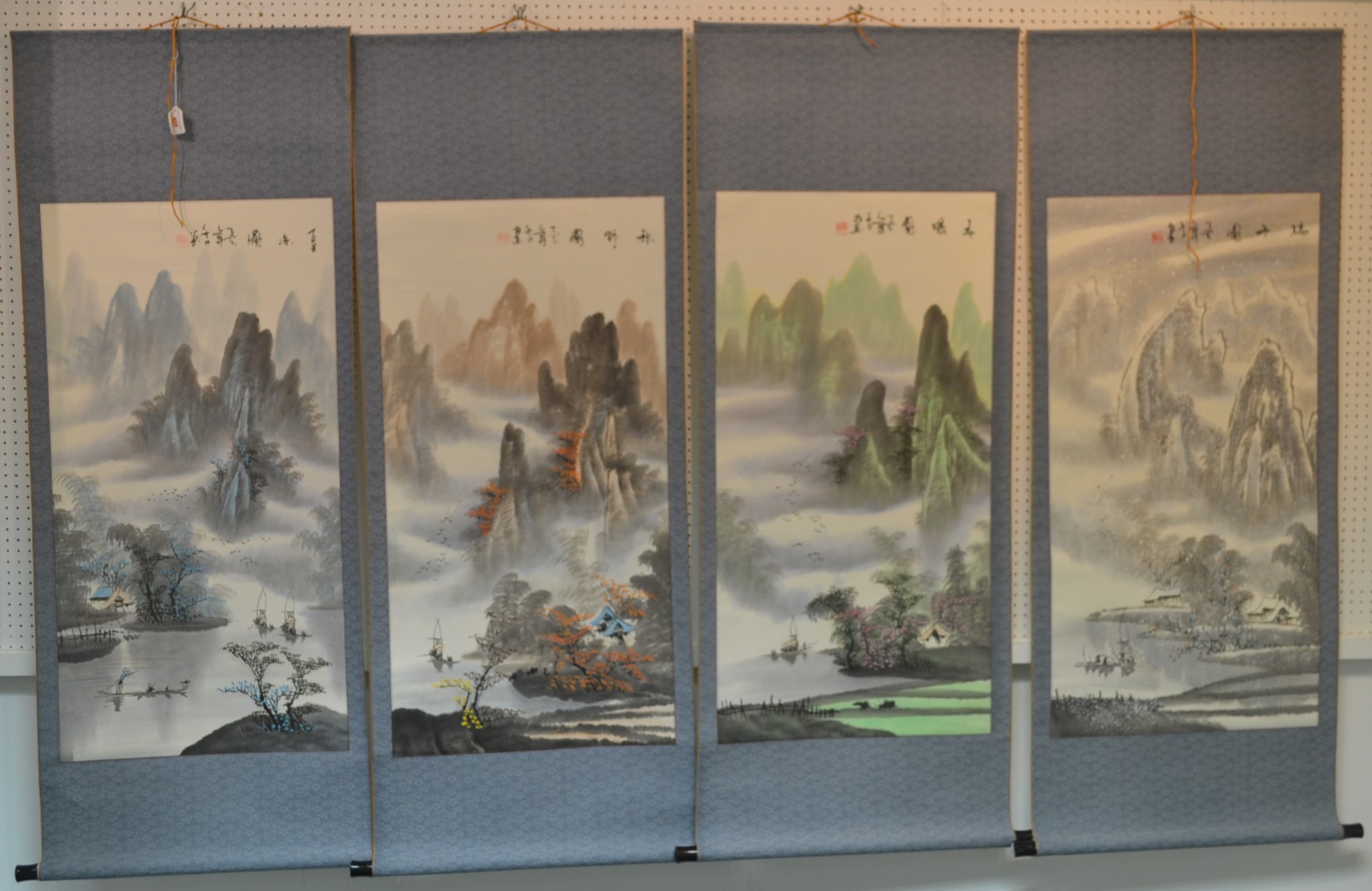 Chinese School (20th century), a set of four scroll pictures,