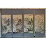 Chinese School (20th century), a set of four scroll pictures,
