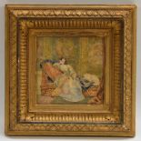 19th century English school, Reverie titled to verso, watercolour, 13.5cm x 13.