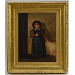 Continental School (19th century) Girl with a Flower signed, oil on canvas, 53cm x 41.