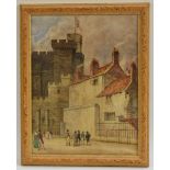 A. Y. Whishent Conversation Outside the Castle, signed, dated 1916, watercolour, 31.