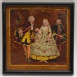 Continental School Aristocratic Figures, oil on paper,