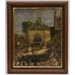 English Impressionist School (early to mid 20th century) The Dedication of the War Memorial,