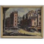 Continental School A Parisian Street Scene signed 'Julian', oil on board,