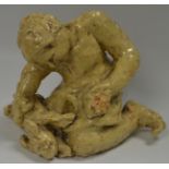 British School Sculpture Seated Figure ceramic,