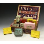 A selection of packaging memorabilia, a Fry's Chocolate Cream box, Players cigarette boxes,