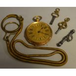 A late 19th century lady's 18ct gold pocket watch,