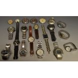 Wristwatches and fob watches including Ruhla, Slazenger, Seiko, Casio, President,