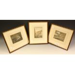 Transport - London - a set of three 19th century hand-coloured line engravings: Entrance to the