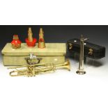 A mid 20th century trumpet, Lincoln, by Selmer of London, cased; a Swanee Sax Model B,