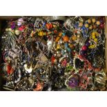 Costume Jewellery - a large quantity of vintage and retro beads, bracelets, bangles, necklaces,