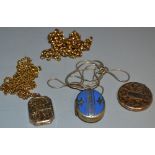 Jewellery - a Victorian enamel locket;