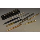 Pens and Pencils - Mordan Everpoint gold filled propelling pencil; others; a Montblanc fountain pen,