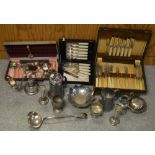 Metalware - a quantity of boxed cutlery including teaspoons,