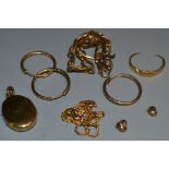 Jewellery - a 9ct gold bracelet; another; yellow metal earrings etc 12.