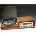 A mid 20th century Armstrong 127 stereo tuner-amplifier, with a Garrad turntable,