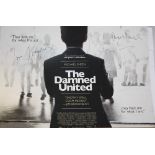 The Damned United film advertising board, signed Michael Sheen, director Tom Hooper,