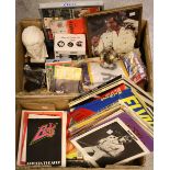 Elvis Presley - a Goebel bust, magazines, scarves, scrapbooks, ties, belt buckles, carpet, pictures,