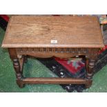 A 17th century style oak joint type stool, 62.