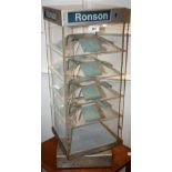 Advertising Interest - a Ronson Lighters revolving shop counter top display cabinet,