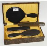 A mid 20th century ebonised three piece dressing table set ***PLEASE NOTE THERE IS NO BUYER'S