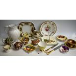 Ceramics - including Aynsley Fruit pattern cups, saucers and side plates; a Mieto China tea set,