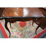 A 19th century walnut card table,