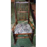 A '19th century' Country house rocking chair, later rockers,