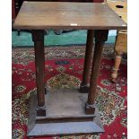 An early 20th century pedestal/plinth, rectangular top, block capped cylindrical supports,