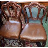 A set of five Victorian mahogany dining/side chairs (5)