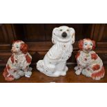 A pair of Staffordshire style fireside dogs;